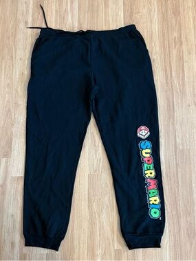 EUC Men’s Nintendo Super Mario Graphic Joggers - Black - Size 3XL